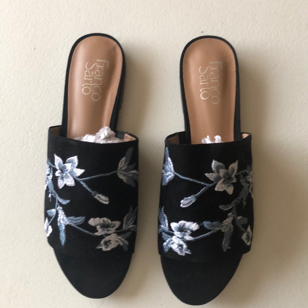 Franco sarto embroidered mules